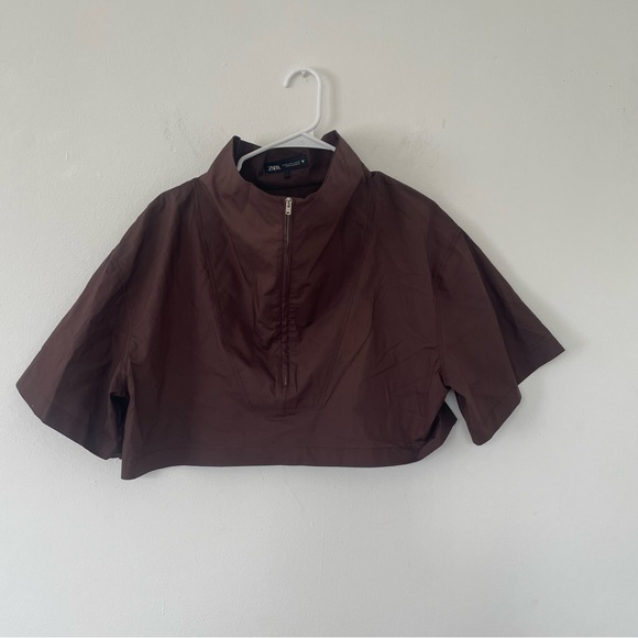 Zara Dark Brown Crop Top - Picture 5 of 12